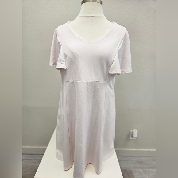 LIZ CLAIBORNE Flutter Dress Size 18W pale pink - Picture 2 of 6